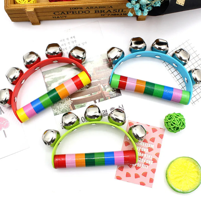 Rainbow Handheld Bell Musical Toy – Colorful Percussion Instrument
