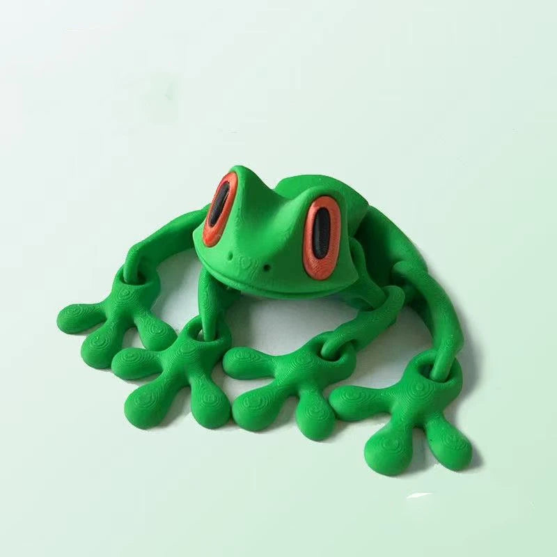 3D Printing Simulation Tree Frog Joint Movable Frog Ornaments Kitchen Home Decoration Office Animal Desk Toy Refrigerator Magnet