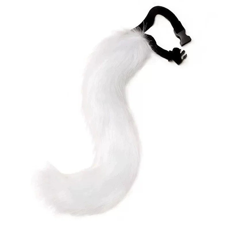 FluffyAnime Animal Fur Fox Tail Cat Paws Gloves and Ears Headwear Face Mask Cosplay Costume  Set Halloween Party Accessorie