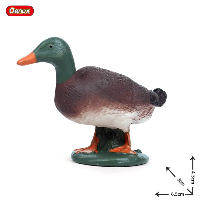 Oenux Poultry Model Simulation Goose Swan Gaggle Duck Flock Action Figures Farm Animals Figurine Miniature Education Kids Toy