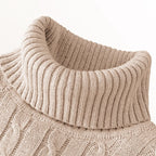 Outdoor Men's Long Sleeve Knitted Sweaters Slim Fit Turtleneck Sweater Casual Pullover Sweater Winter Basic Heavyweight Top