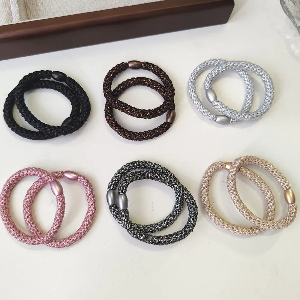 5PC Good High Elasticity Four Season Universal Hair Ties for Women Girls Ladies Ponytail Holder Hair Rings Rope Accessories