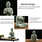 Stone Buddha Statue Ornaments Creative Craft Tabletop Statue Gift for Housewarmin