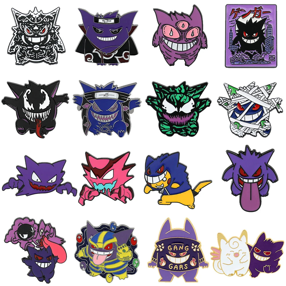Gengar Cartoon Brooches Anime Enamel Lapel Pins for Backpack Accessories Fans Collection Brooches Jewelry Gift