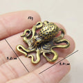 Brass Retro Octopus Cuttlefish Creative Marine Organism Office Desktop Ornament Accessories Small Tea Pet Souvenir Gifts