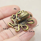 Brass Retro Octopus Cuttlefish Creative Marine Organism Office Desktop Ornament Accessories Small Tea Pet Souvenir Gifts
