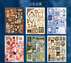 TIANZI 30/60 Sheets Cute Die cut Stickers book Retro Cartoon Handmade Scrapbooking Handbook Material Phone Stickers Kids Gift