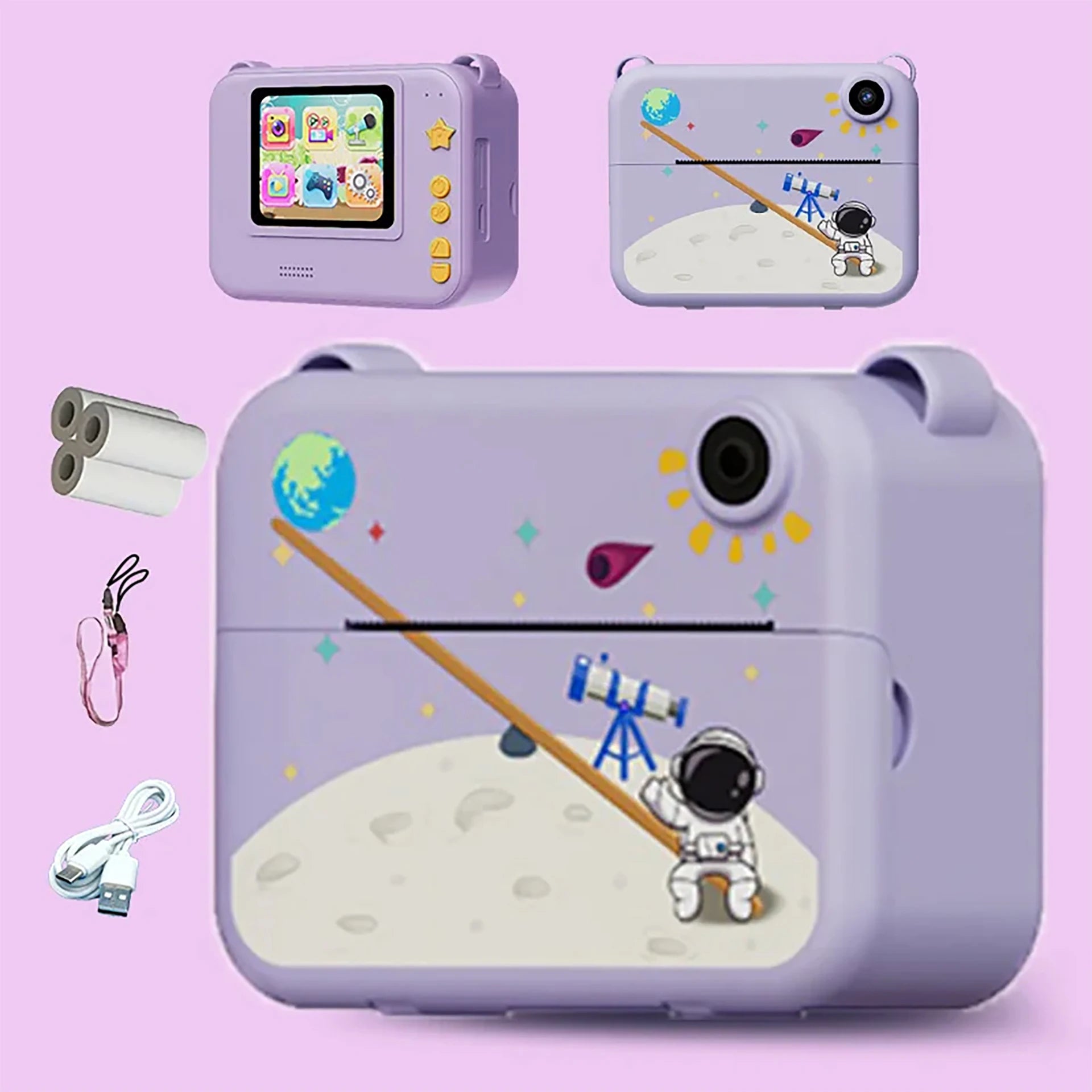 Kids Camera Digital Children Camera 1080P HD Mini Thermal Printer Video Recorder with Instant Print Photo Festive Gift for Kids