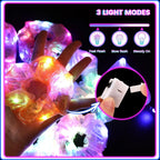 10pcs LED Scrunchies Light Up Organza Hair Scrunchy Elastic Hair Ties for Women Girl Glow in The Dark Party Supplies Neon Outfit