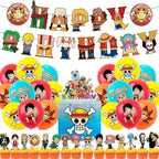 ONE PIECE Birthday Party Supplies Balloons Flags Cake Decorations for Kids Cartoon Theme