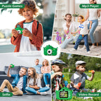 Kids Digital Camera with 32GB Card Dinosaur Mini Camera Toys 1080P HD Vlogging Photography Camera for Christmas Birthday Gifts