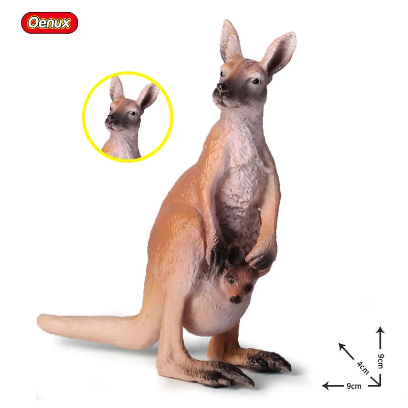 Oenux Classic Australian Wild Animals Kangaroos Koala Platypus Tasmanian Devil Echidna Cassowary Model Figurine Toy Kid Gift
