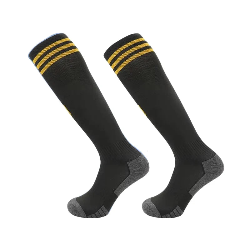 23-24 Season European Football Club Styles Children Adults Soccer Socks Boys Kid's Long Knee High Towel Bottom Sports Sock