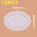 150Pcs Kitchen Fried Food Special Flower Bottom Paper Oil-absorbing Paper Baking Cake Pizza Snack Round Household Lace Paper Pad