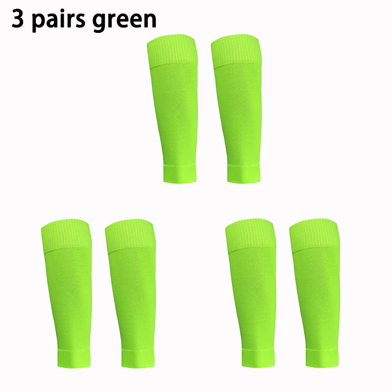 3 pairs New Football Socks Shin Pads Leg Cover Men Women Grip Cutsocks