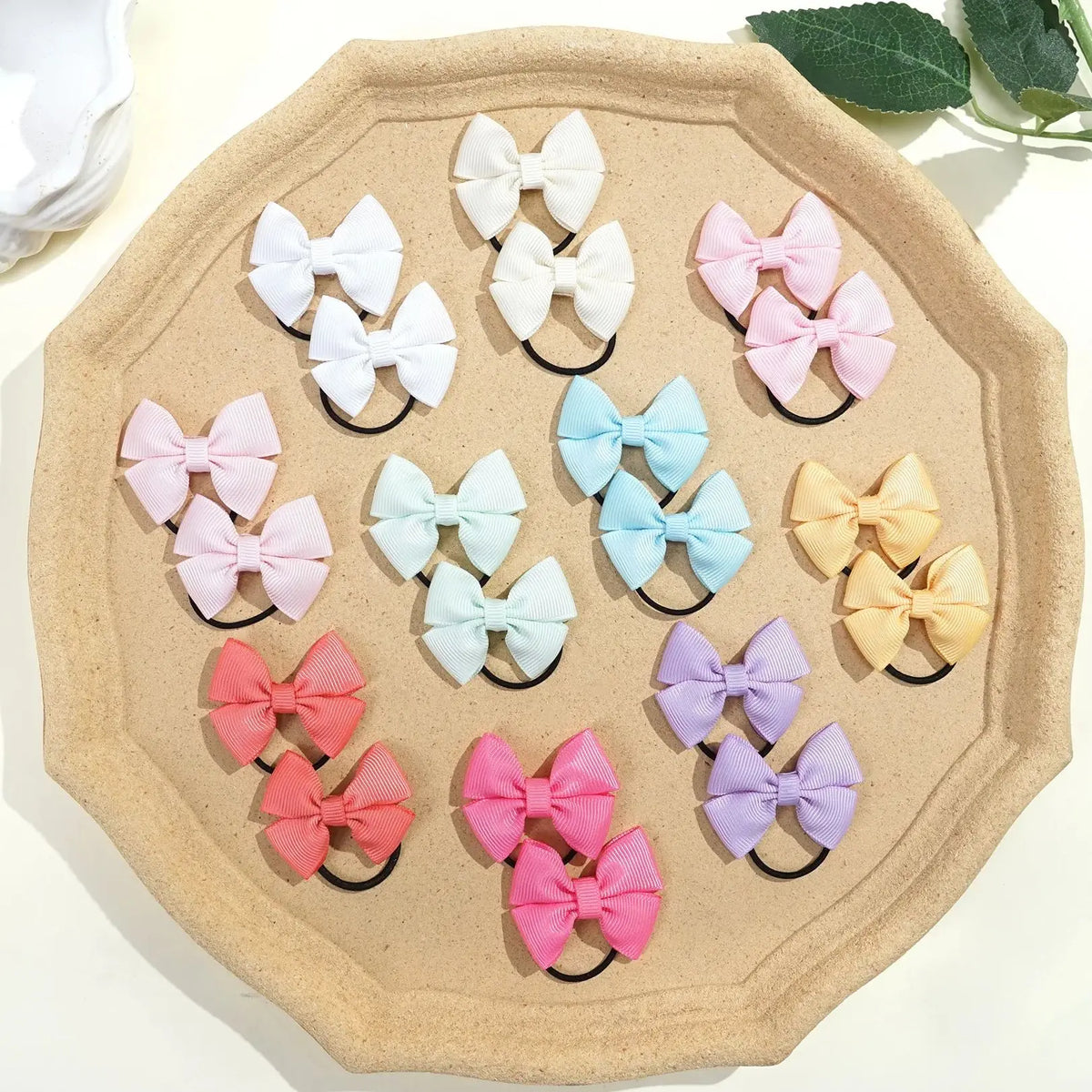 20/40/50 Pcs 2" Grosgrain Ribbon Pigtail Hair Bows Elastic Hair Ties Hair Bands Holders Hair Accessories for Baby Girls Infants