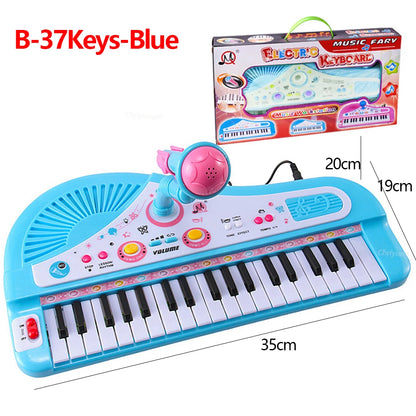 37-Key Kids Electronic Piano Keyboard with Microphone Musical Toy