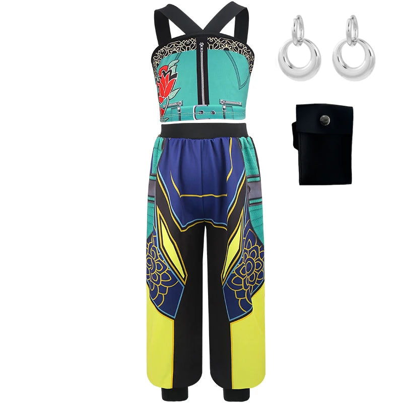 Anime-Inspired Halloween Cosplay Costume Set for Girls – K-Pop Stage Performance Outfit with Accessories