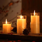 Cylinder Glass Cup Candlestick Wedding Transparent Candle Cup Holder Glass Vase Dining Table Candle Container Art Storage Jar