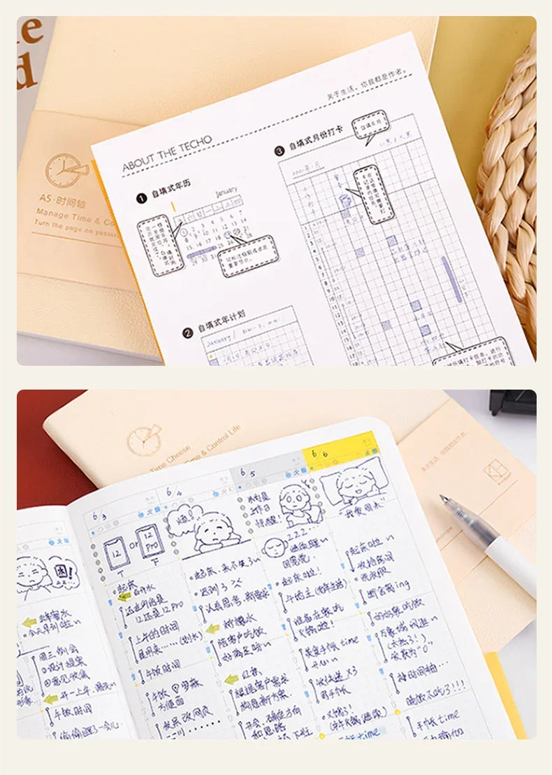 Portable Undated Planner – Weekly Monthly Daily Agenda Journal, Schedule Organizer Notepad for Office School, Stationery Gift for Students