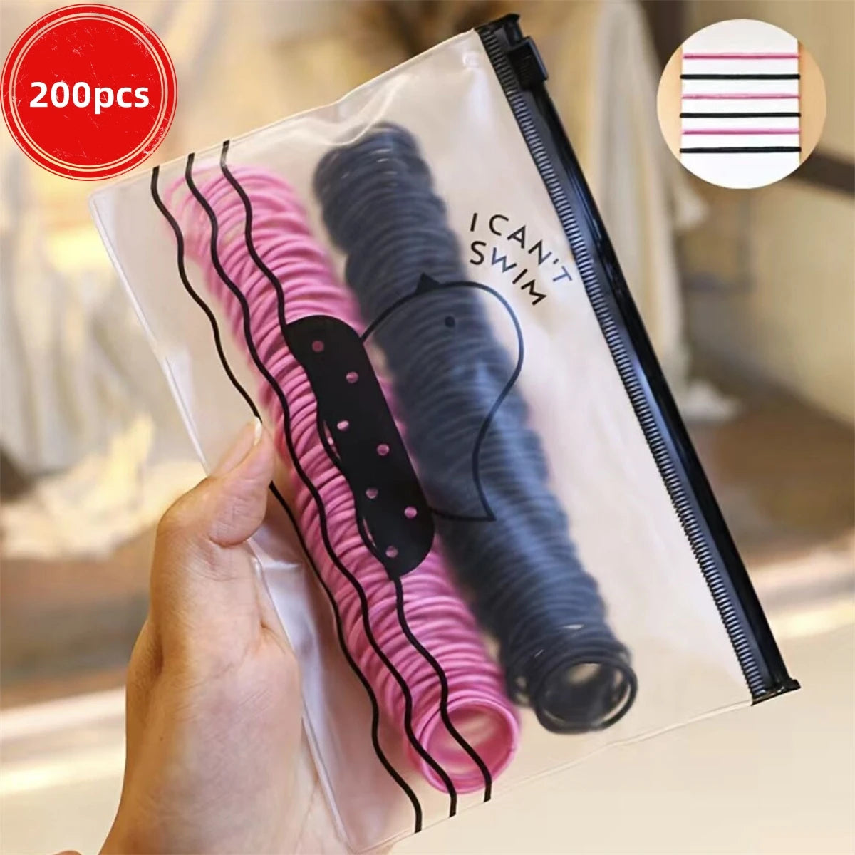 50/100/200/300pcs Cute Hair Ties For Kids & Girls - Colorful Elastic Polyester Hair Ties, Ideal choice for Gifts