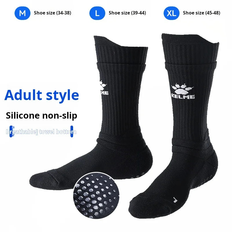 Kelme Football Socks Men's Middle Tube Thick Towel Bottom Youth Professional Competition Training Non Slip Socks