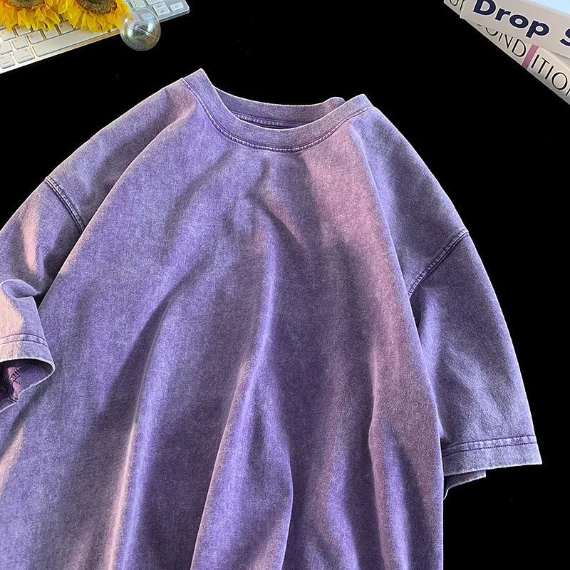 Oversized Acid Washed Y2K T-Shirt for Men