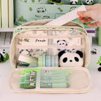 Multi Functional Capybara/Panda Pen Bag Large Capacity Nine-Layer Pencil Case Dirt-proof Stationery Bag School Office