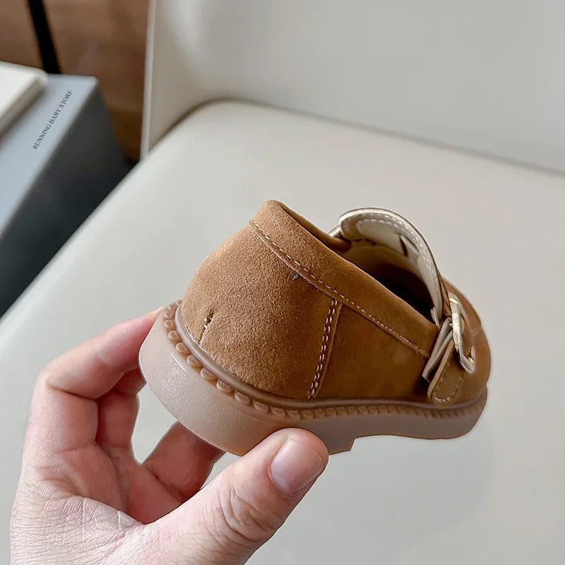 Girls Flats Spring Fall Shallow Lazy Loafers Shoes for Kids Girl Comfortable Soft Suede Sneaker Casual School Shoes Child I02111