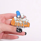Animated Sitcom Punk Skull Brooch Enamel Pins Funny Cartoon Metal Brooches Backpack Lapel Badges Accessories Gift for Friends