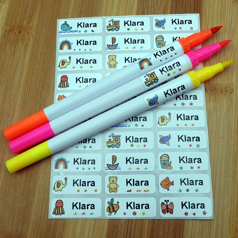 Waterproof Tag Self-adhesive Baby Name Sticker Custom Personalized Kindergarten Hebrew Label For Children School Stationery