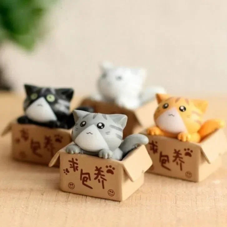 Kawaii Mini Cat Ornament Garden Kitten Statue Gift For Kids Children Baby Room Decoration Toy Miniature Figurines Home Decor