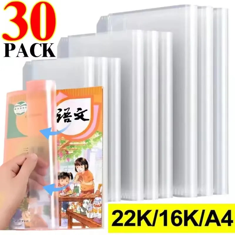 Transparent Book Covers Fit A4/16K/22K Textbook Paperback Book Sleeve Protector Waterproof PP Clear Self Adhesive Closure