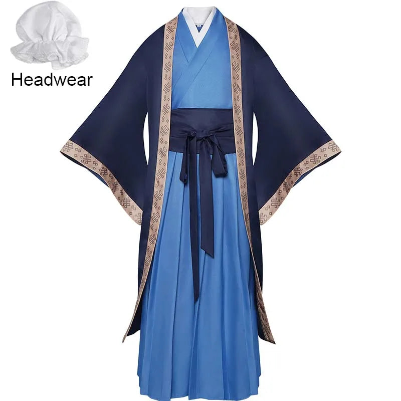 Jinshi Cosplay Costume Anime Apothecary Diarie Men Kimono Robe Suit with Headwear Kusuriya No Hitorigoto Outfits for Comic Con