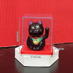 Solar Powered Maneki Neko Lucky Cat Welcoming Chinese Lucky Cat Waving Hand Beckoning Fortune Cat Figurines For Home Decor