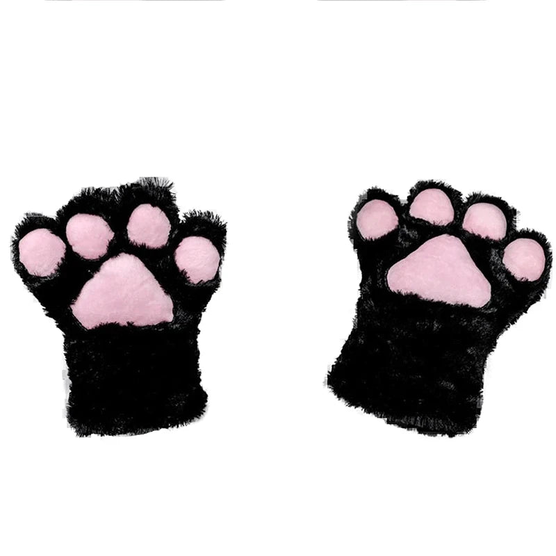 Lolita Cat Ear Paw Gloves Hairband Dance Prom Halloween Cat Ears Headwear Cosplay Cat Ear Anime Party Costume Bell Headwear High