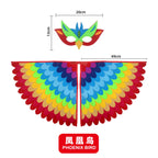 Animal Bird Wings+Mask Suit Stage Performance Peacock Owl Parrot Bird Felt Cape Halloween Bird Funny Party Cosplay Cloak