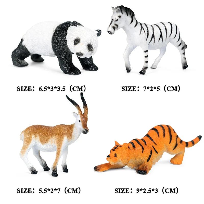 Oenux Mini Wild Forest Animals Insect Dinosaur Model Owl Fox Squirrel Hedgehog Fox Frog Figurines Cake Toppers Kid Toy Gift
