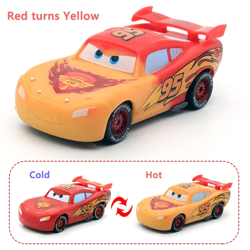 Pixar Cars Color Changing Toy Car Anime Figures Lightning McQueen Doc Hudson Metal Die Casting Model Children's Birthday Gifts