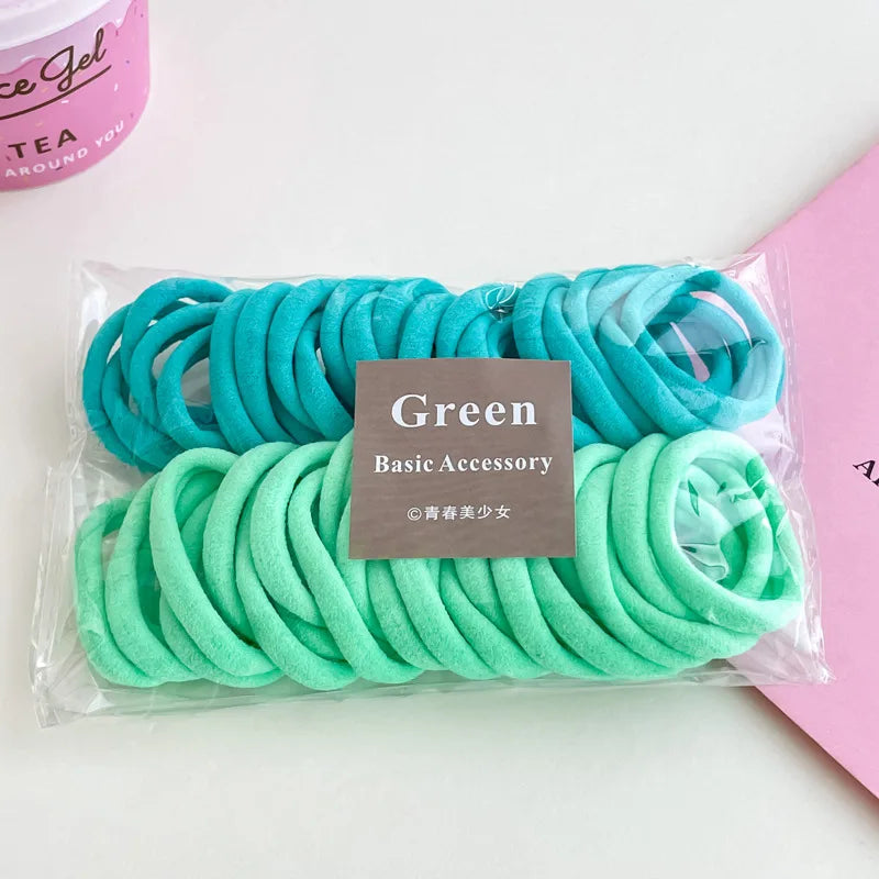 50/Set Colorful Elastic Hair Bands Children Girl Ponytail Holder Elastic Rubber Bands For Women Hair Accessories Headband