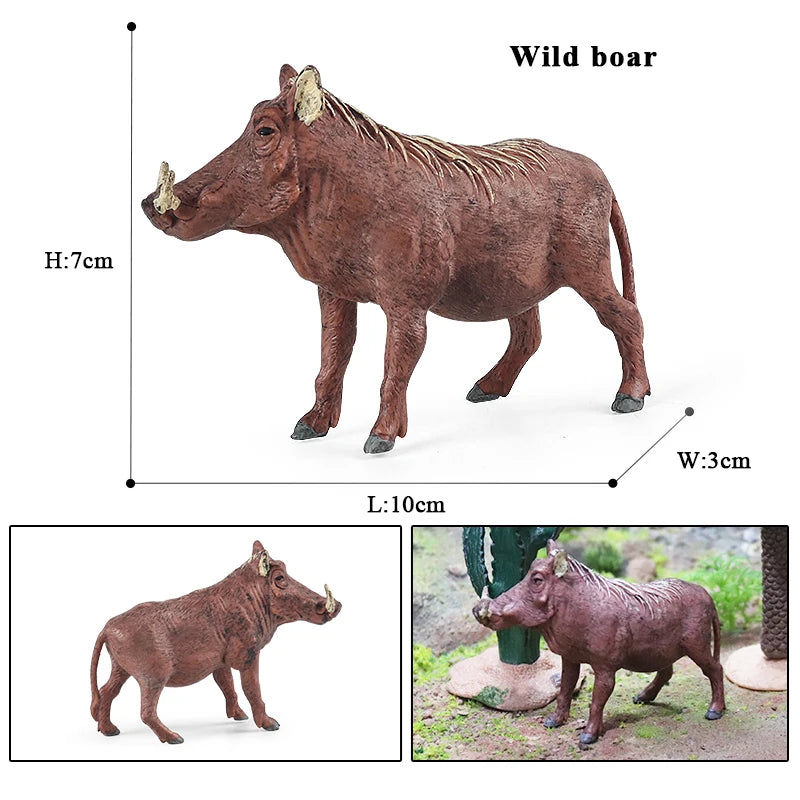 Oenux Wild Boar Tapirus Indicus Porcupine Animals Simulation Model Action Figures Figurine Educational Collection Kids Toy Gift