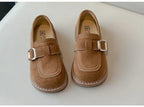 Girls Flats Spring Fall Shallow Lazy Loafers Shoes for Kids Girl Comfortable Soft Suede Sneaker Casual School Shoes Child I02111