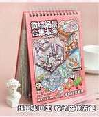 20Pcs Scenes Cartoon Landscape Sticker Book Forest Village DIY 3D Sticker Cabin Scene Pocket Birthday Gift for Kid Child Student