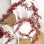 1pc 190cm Artificial Cranberry Vine, Christmas - Suitable for Dining Table, New Year Celebration, Engagement Party Decor