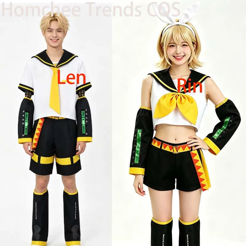Homchee Trends COS Anime Men Len Cosplay Costume Anime Women Rin JK Uniform for Comic Con Outfits