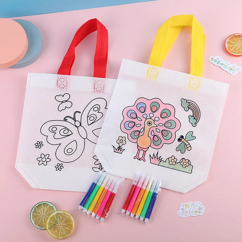 DIY Graffiti Gift Bags with Markers for Kids Parties