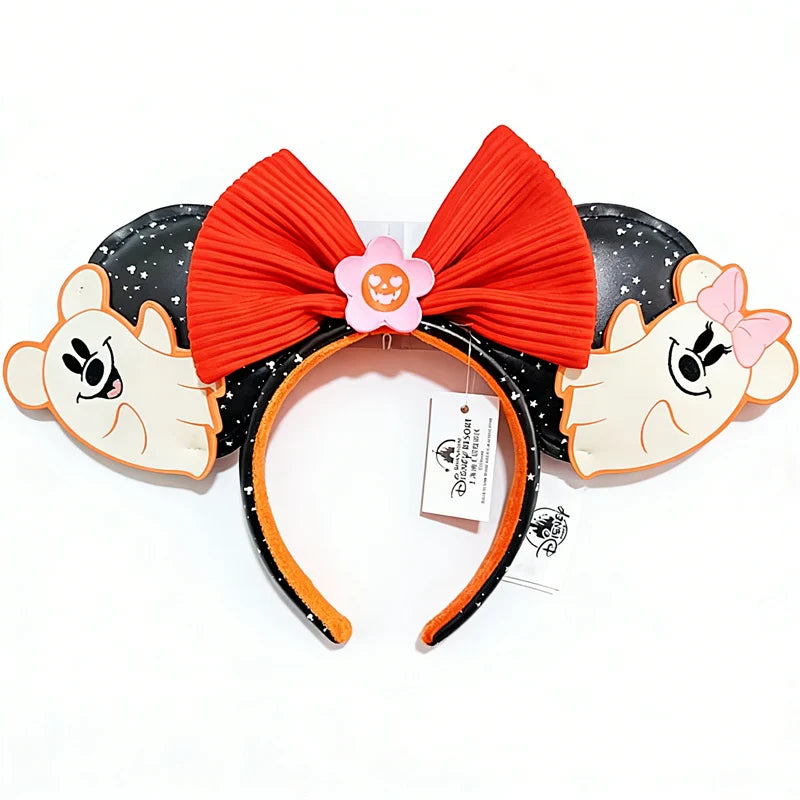 Disney Princess Headband Mickey Ear Rapunzel Sequin Bow Hair Hoop Birthday Gift Girl Accessories Halloween Gift Christmas Jack