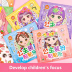 2pcs Princess Sticker Activity Book for Ages 3+ - DIY Magic Dress-Up, Toddler Craft Gift, Birthday Party Favor, Chinese Version
