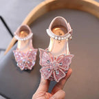Summer Girls Sandals Fashion Sequins Rhinestone Bow Girls Princess Shoes Baby Girl Shoes Flat Heel Sandals Size 21-35