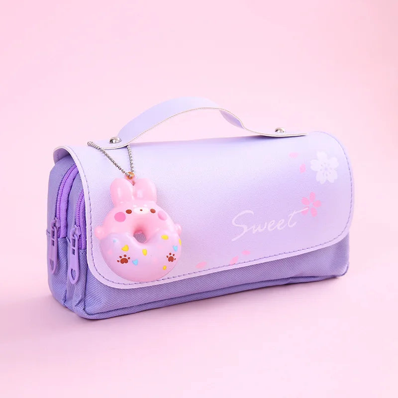 Cute Decompression Pencil Case Large Capacity Storage Bag Back to School Supplies Kawaii Korean Stationery Pen Cases